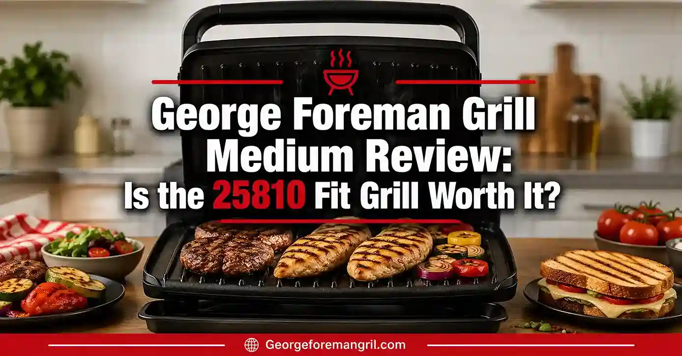 George Foreman 25810 Medium Grill Features and Capacity Guide